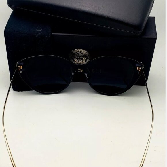 Versace Black and Gold Womens 55mm Sunglasses main image 8